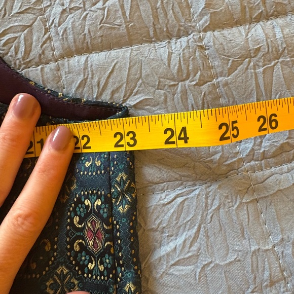 Talbots Vintage XL‎ Blue and Gold Patterned Vest Festive Bold - Picture 6 of 7